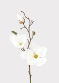 Cream Artificial Magnolia Flower Stem - 19