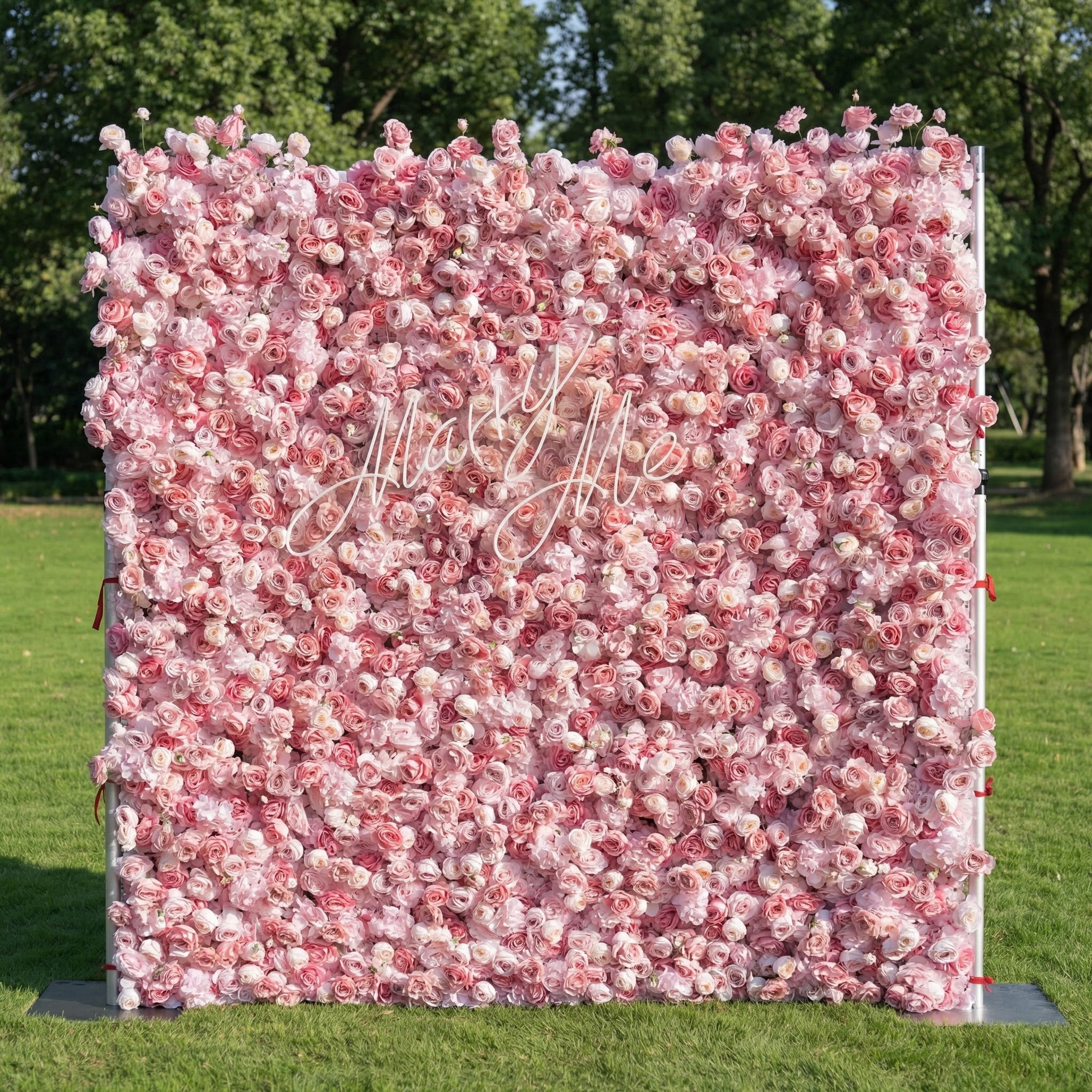Valar Flowers Roll Up Artificial Lush Pink Floral Wall VF-501